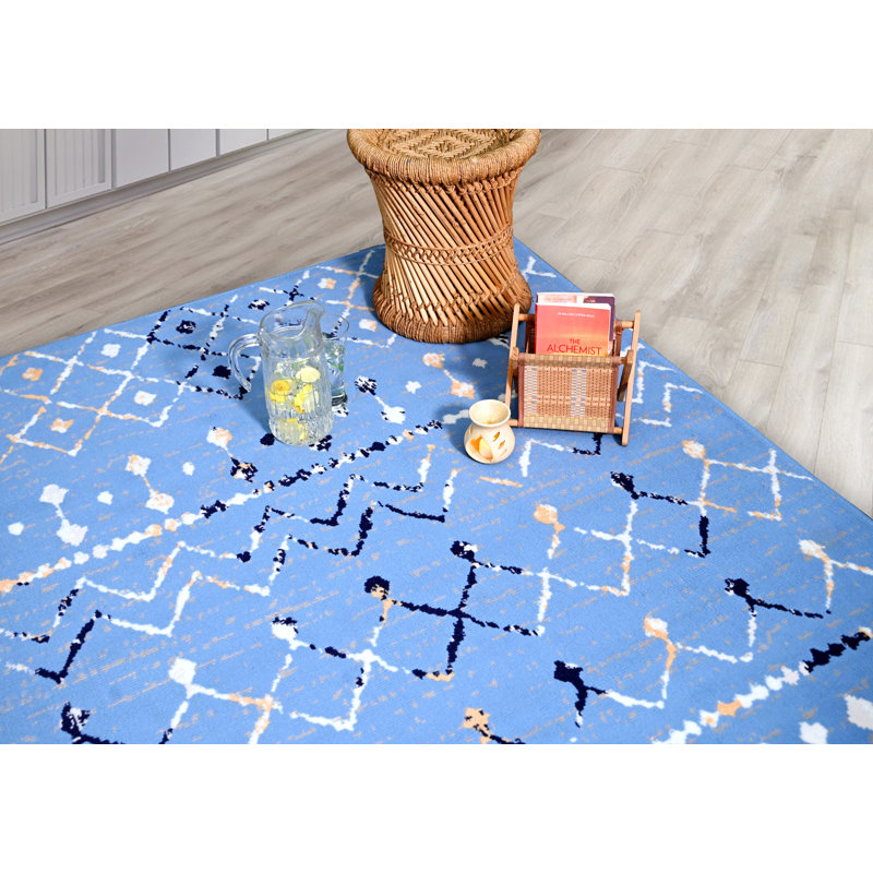 Tapis géométrique bleu, Rectangle 2 pi x 4 pi
