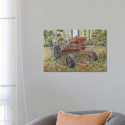 Old Tractor 1 Piece Wrapped Canvas Wall Art