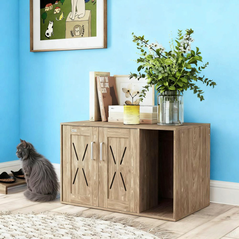 31,5 "X 19" X 20 "Table de bout pour toilette avec lit à griffer