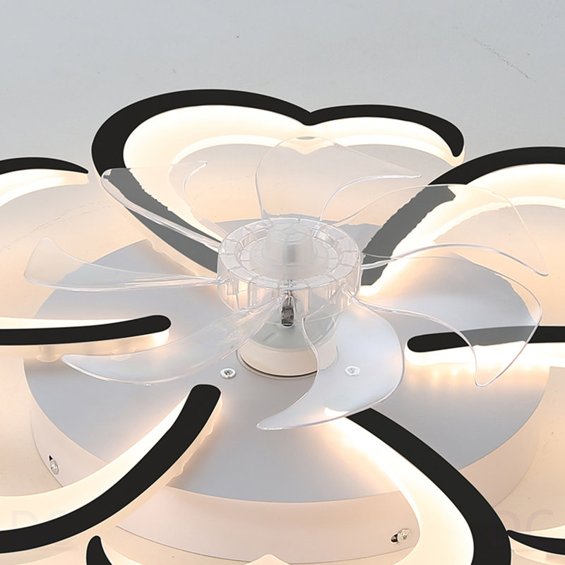 Ventilateur de plafond 26,7 po noir avec lumières, télécommande 3 températures de couleur, ventilateur à 6 vitesses