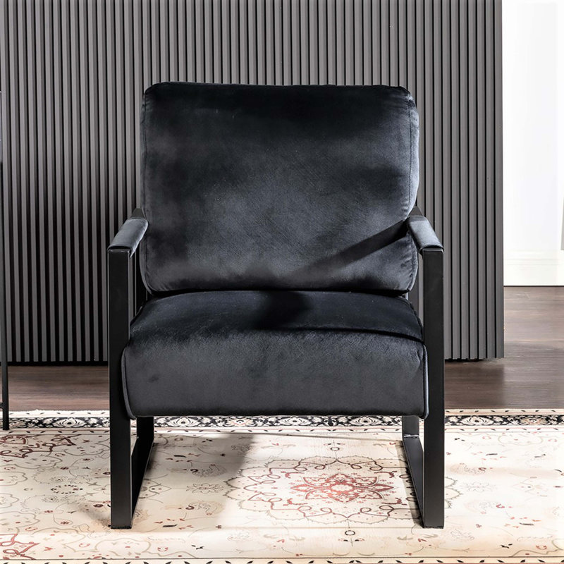 Fauteuil d'appoint classique Mid-Century moderne, Noir