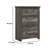 Nemy Tall Dresser Chest, 4 Drawers, Gray Melamine Board, Drop Handles