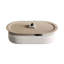 Table basse ovale moderne en bois manufacturé beige
