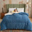 Édredon réversible en peluche gaufrée et épaisse, chaude et moelleuse, 90 x 90 pouces-134487993-134487996