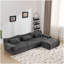 Combinaison modulaire, forme de joint en bambou, fauteuil, très grande compression et assise profonde en chenille 3 + 1 places (avec 3 coussins)-358227364