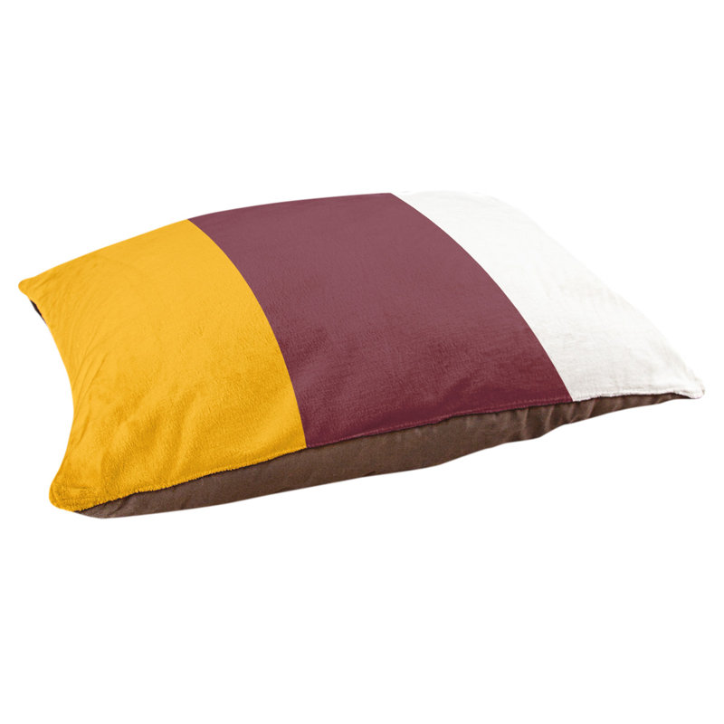 Coussin Washington, Moyen (l 40 po x P 30 po x H 6,5 po), Jaune / bourgogne / argenté