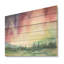 Paysage pastel aurore boréale - Art mural en bois aurore boréale sur bois de pin naturel-97498111