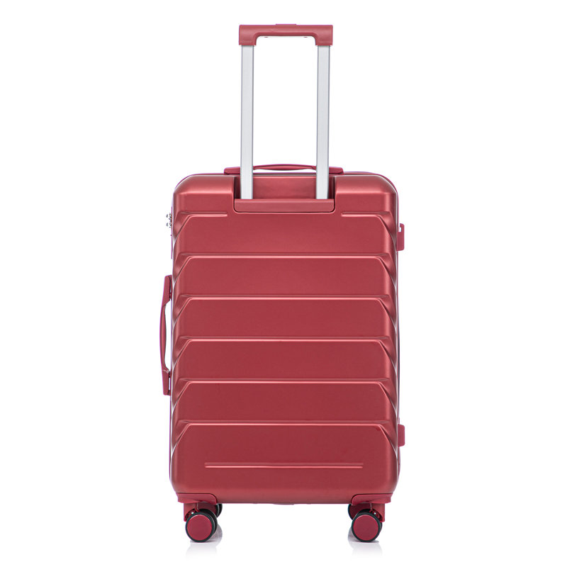 Grand bagage à carreaux en plastique dur 28 pouces ABS - Surface résistante aux égratignures Quatre roues multidirectionnelles, avec serrure à combinaison et crochets latéraux.