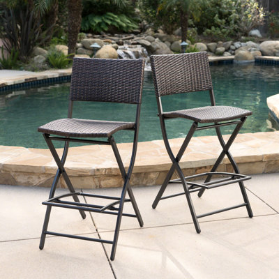 2 Outdoor Bar Chairs - Faux , Construction Patio , Foldable 2 by Dakota Fields