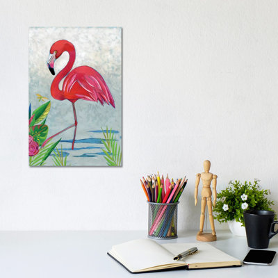 Vivid Flamingo I - Wrapped Canvas Painting