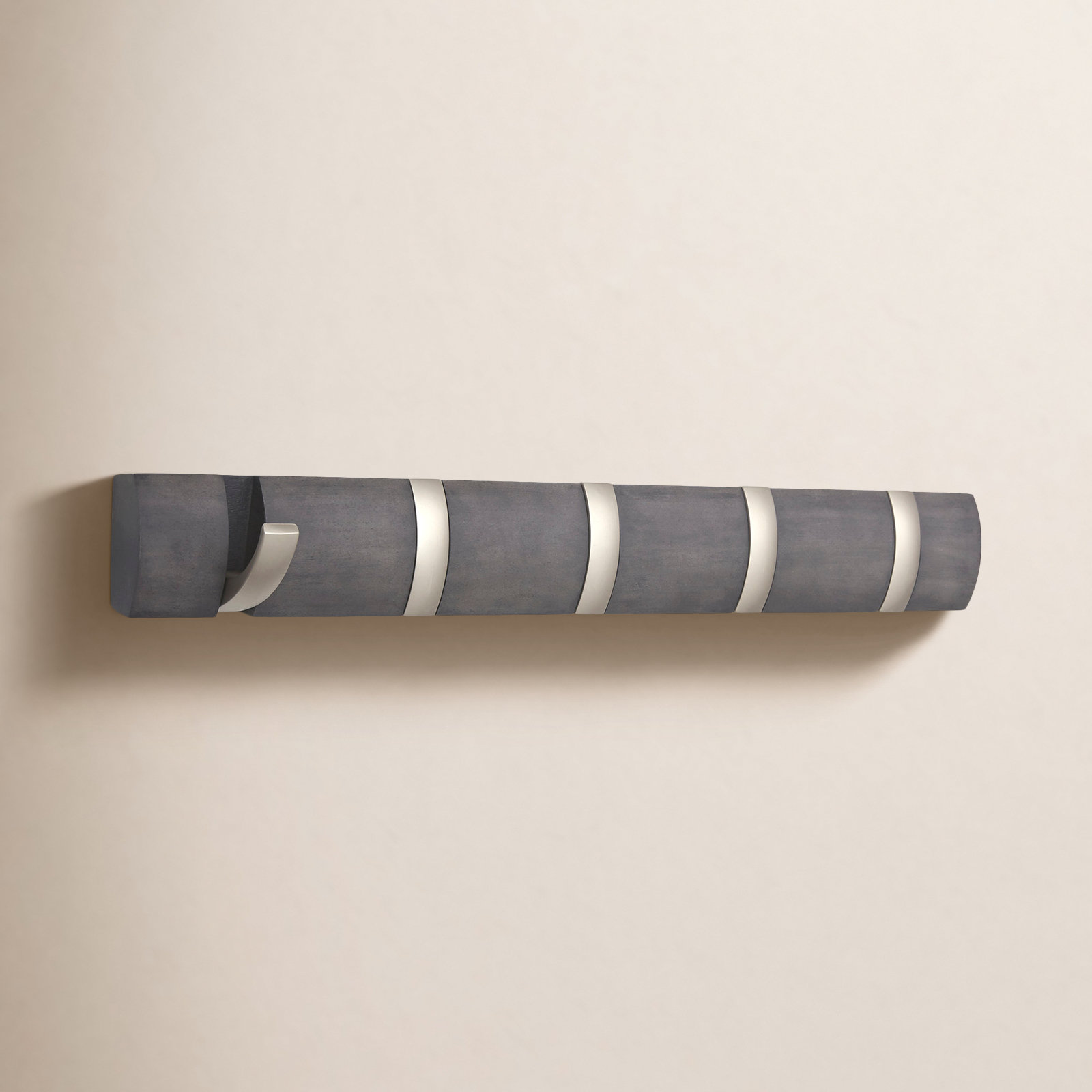 Ainikki 5-Hook Coat Rack, Driftwood/Nickel