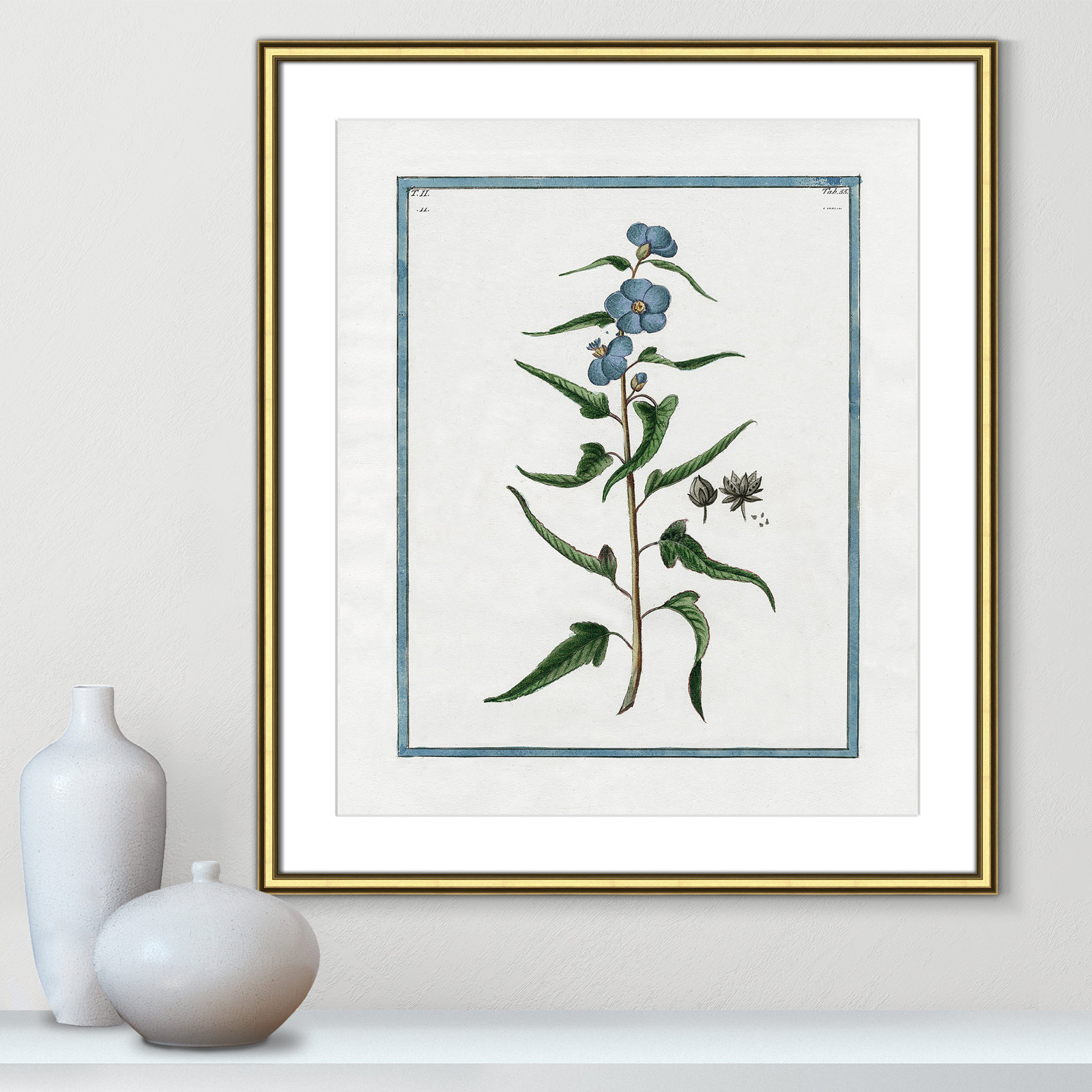 Colombe "Shabby Elegance Botanical I" Print, 22.75" W x 26.75" H, Gold Framed