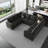 Shavera Velvet Large U-Shaped Sectional Couch Convertible Oversized Sofa Bed Sleeper-607968776
