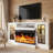 Fellsburg TV Stand with 36" Electric Fireplace and Glass Cabinet-1051040449-1036972831