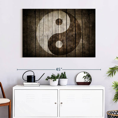Wooden Yin Yang Canvas Print