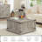 Farmhouse Coffee Table With Hidden Storage Organizer, Modern Square Large Center Table, Wood Farm House Low Rustic Light Oak Living Room Tables With Hinged Lift Top For Home, Office-1874446998