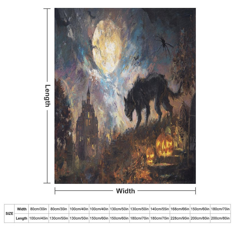 Jeté d'Halloween Wolf, 40 po x 50 po