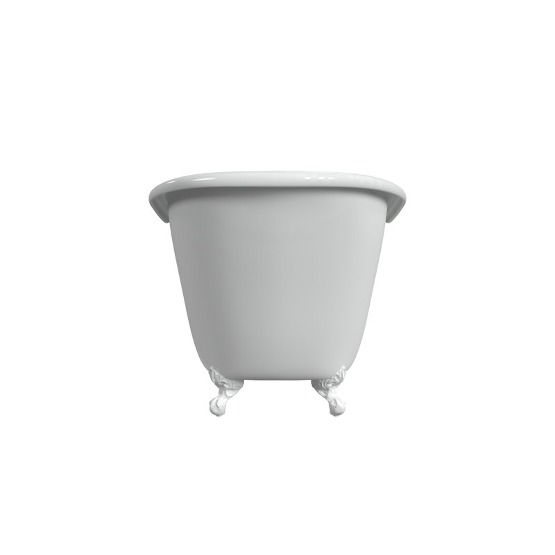 61'' L Soaking Bathtub, White Interior with White Exterior, White