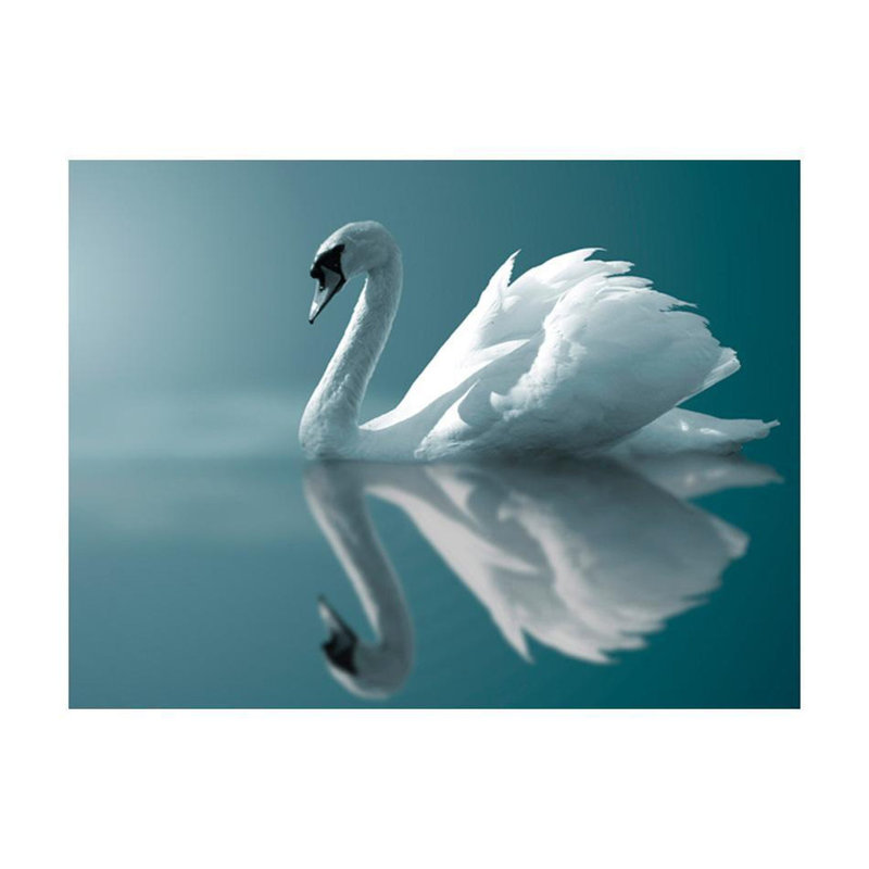 Murale cygne blanc, L 8,83 pi x l 11,42 pi