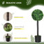 HOMCOM Set of 2 Decorative Artificial Trees, Fake Plants 60cm, 1 Balls
