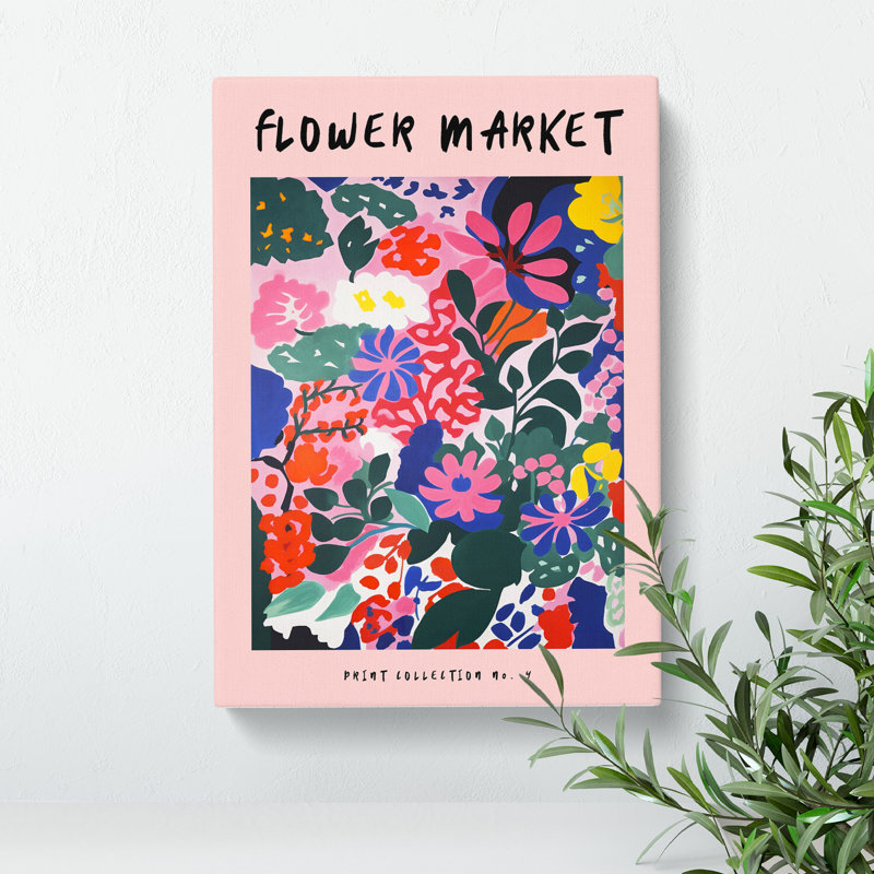 Pink Flower Market Exhibition No.4 - Wrapped Canvas, 91cm H x 60cm W x 3cm D