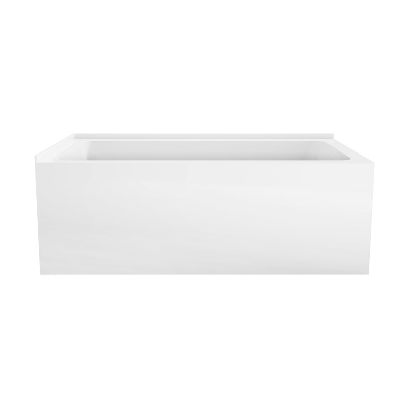 Baignoire d'angle en alcôve rectangulaire rectangulaire en acrylique 60 pouces Kingston Eden, À gauche