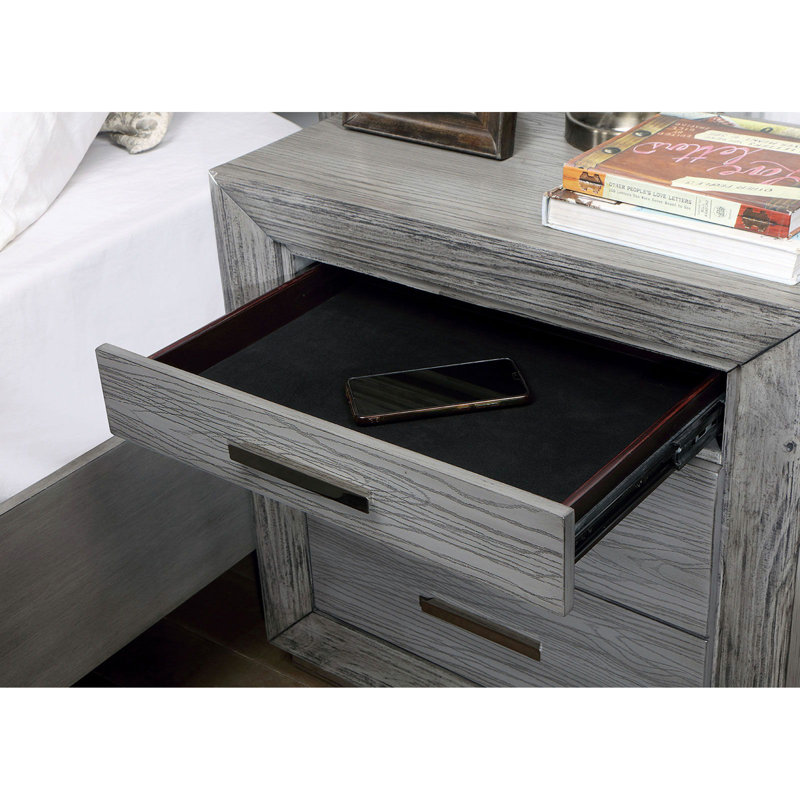 Table de chevet grise 1pc