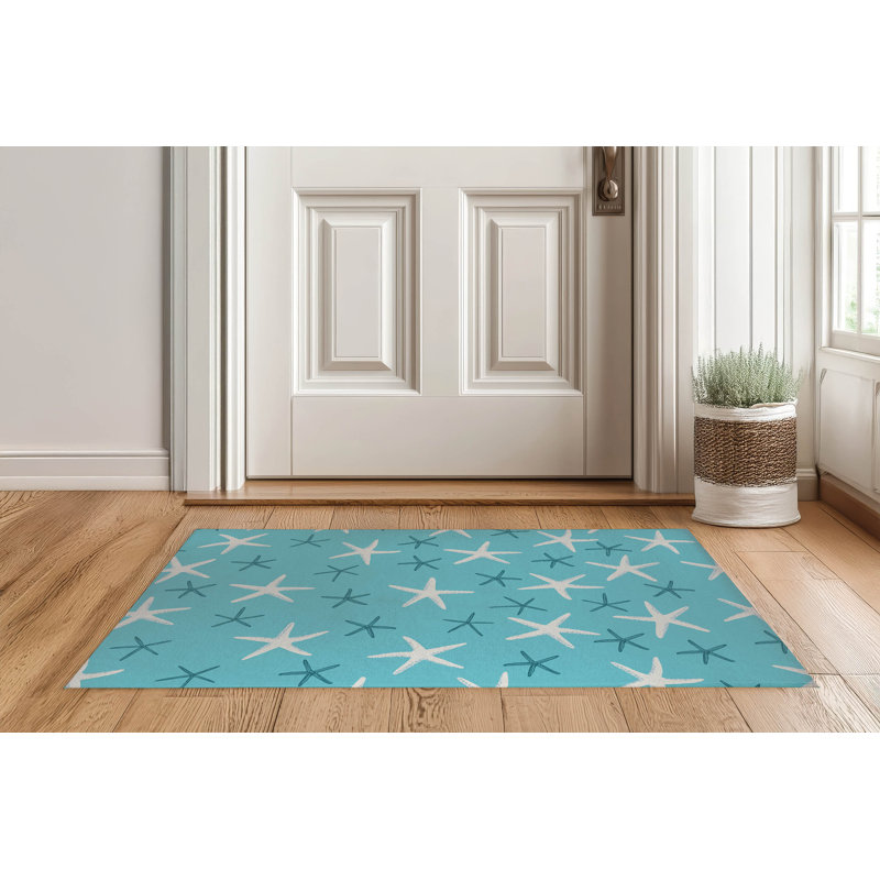 Paillasson étoile de mer, Bleu, L 60 po x L 84 po