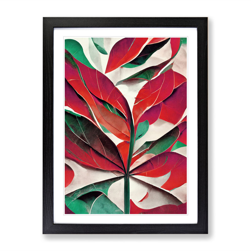 Leaf - Single Picture Frame Print, 64cm H x 46cm W x 2cm D, Black