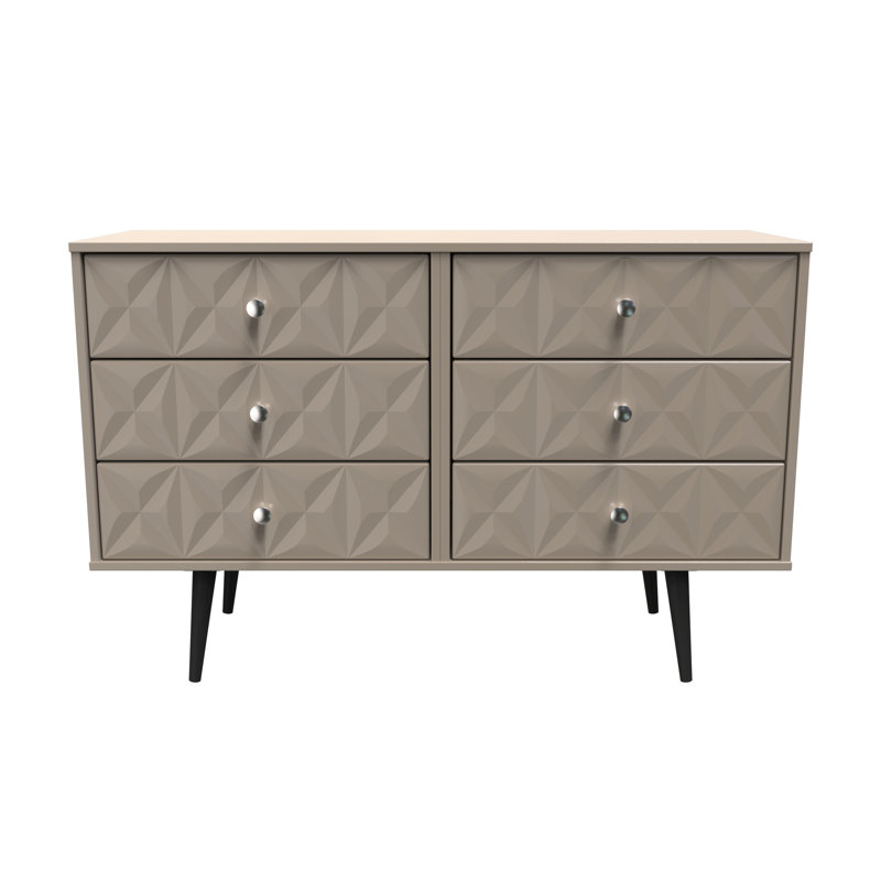 Carnlea 115cm W 6 - Drawer Chest of Drawers, Brown