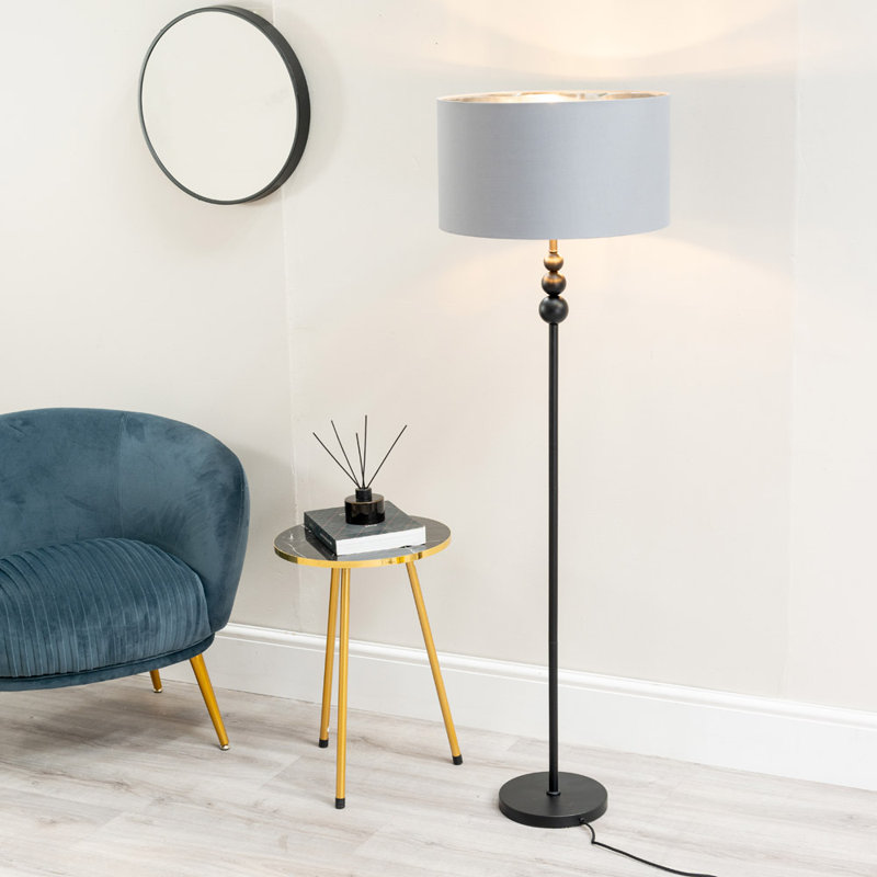 Randalia 145cm Traditional Floor Lamp, Black , Grey