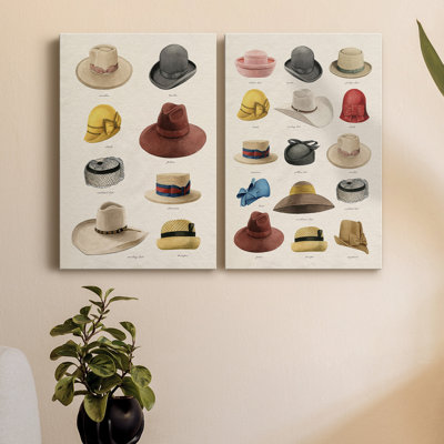Toile tendue avec châssis Vintage Vintage Hats II - prête à être accrochée
