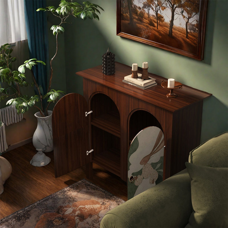 Armoire de rangement en pin avec tablettes