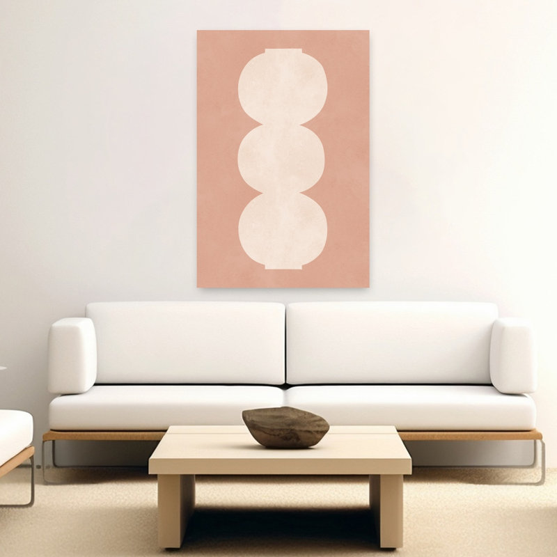 «Earthy Stacked Vessels», reproduction d'art géométrique murale contemporaine abstraite, 60" H x 40" W