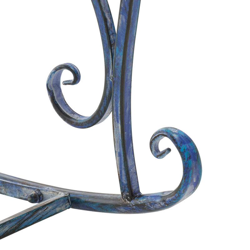 Chaise berçante d'extérieur en métal Anniken, Bleu mousse