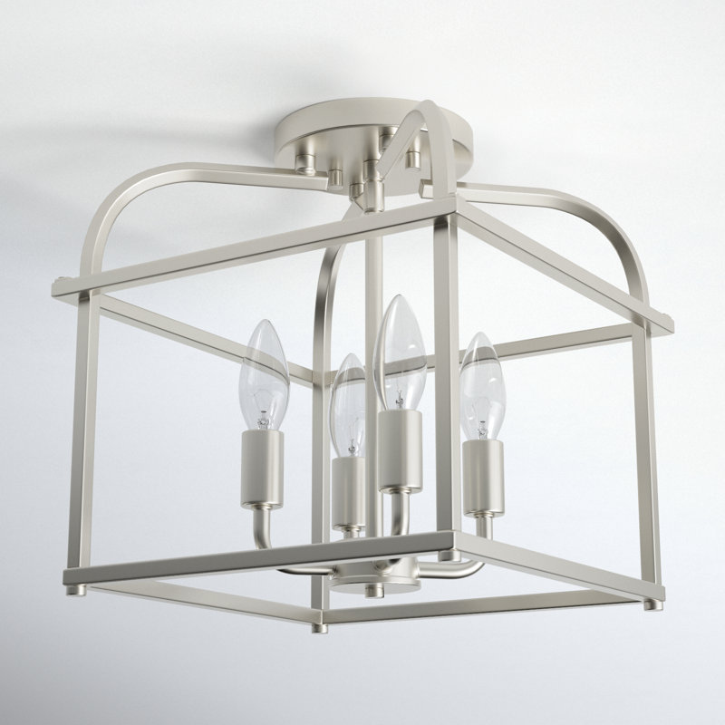 Condor 4-Light Dimmable Semi Flush Mount, Brushed Nickel