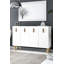 Console moderne, blanc et chêne saphir, 47,2 po x 29,5 po x 11,6 po | 100% panneau de particules enduit de mélamine, épaisseur: 0,7 pouce | Comprend de nombreuses tablettes, murales, parfaites pour les espaces de vie contemporains-981298999