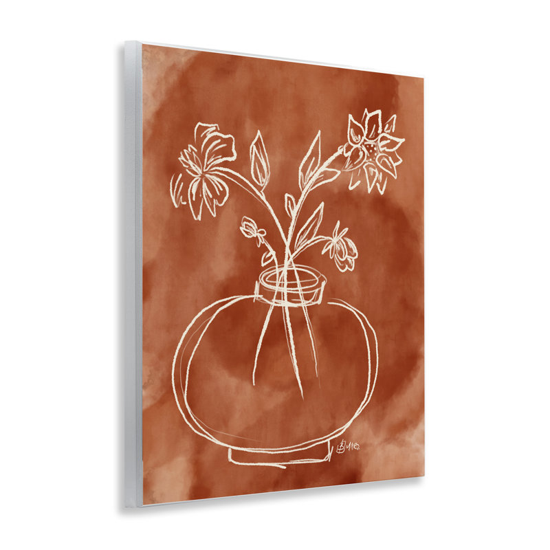 Plaque murale Ember Tone Minimal Flowers, design par Beki Marquardt