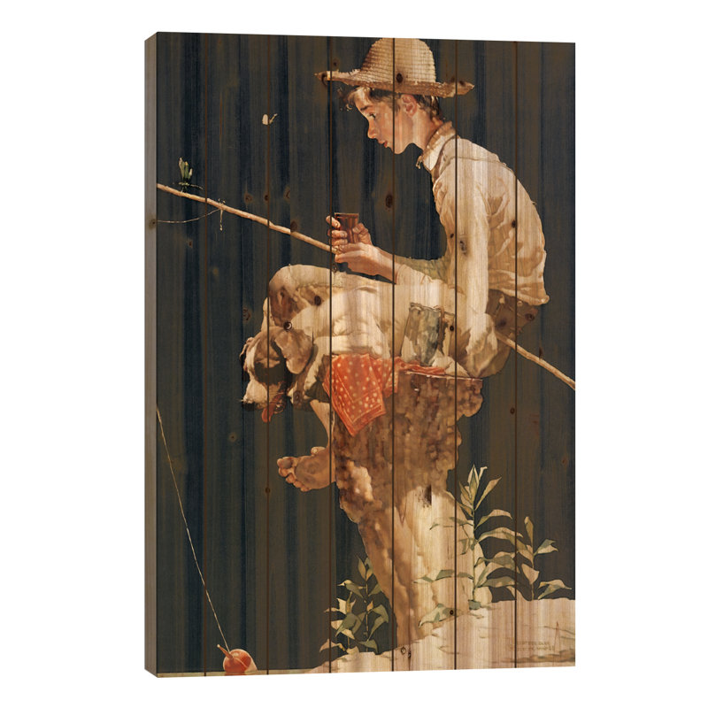 Garçon qui pêche, L 18 po x H 26 po