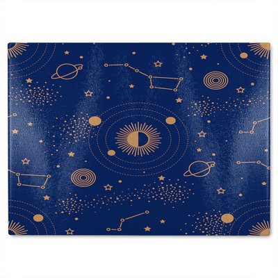Magic Night Sky Map Glass Chopping Board