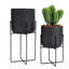 Nayshaun Set of 2 Modern Metal Planters with Stands 31cm &45cm Flower Holders Pots-1778403220