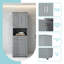 Grande armoire de salle de bain avec panier à linge intégré, grand panier inclinable et armoire de rangement supérieure-1103787019