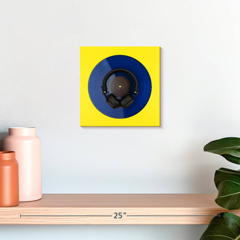Casque d'écoute sur disque vinyle, H 10 po x l 10 po