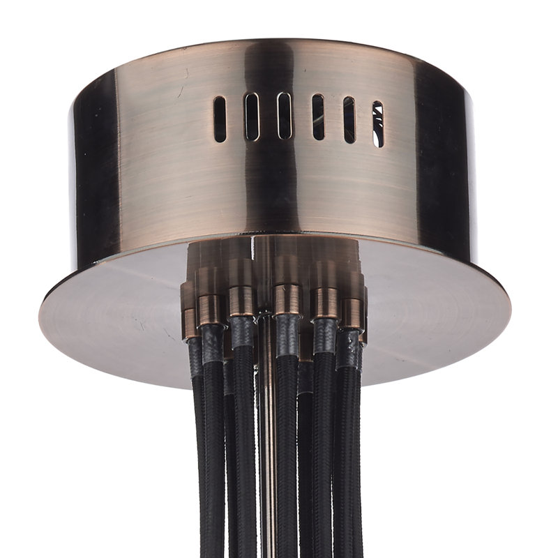Delarosa Glass Semi Flush Mount, Copper