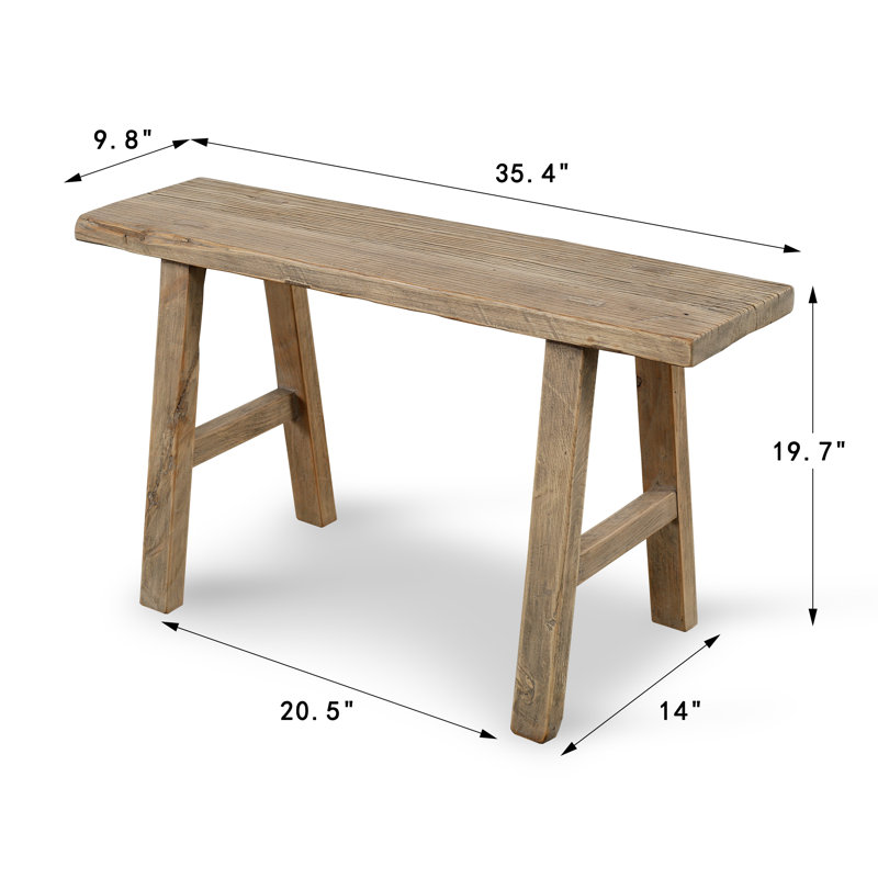 Solid Wood Bench, 20" H x 35" W x 10" D