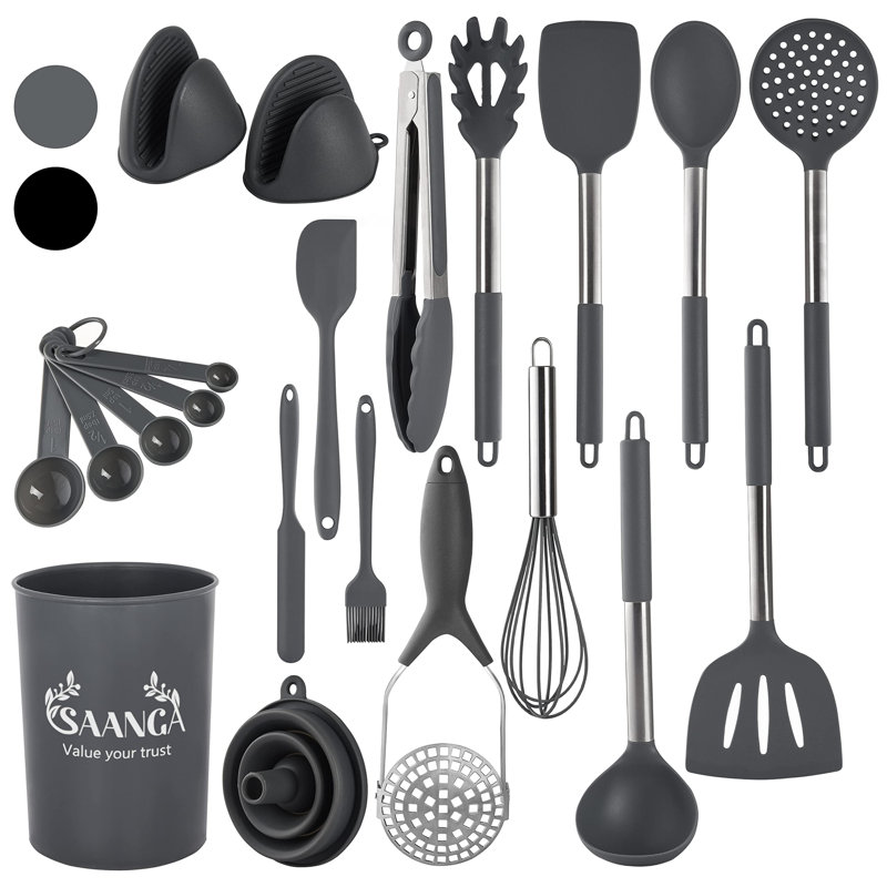 Belfry Kitchen Oriole 21 Utensil Set, Grey