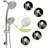 Brushed Nickel 5" Dual Shower Head With Adjustable Slide Bar - 5 Modes For Personalized And Bath In Ways To Customize Time