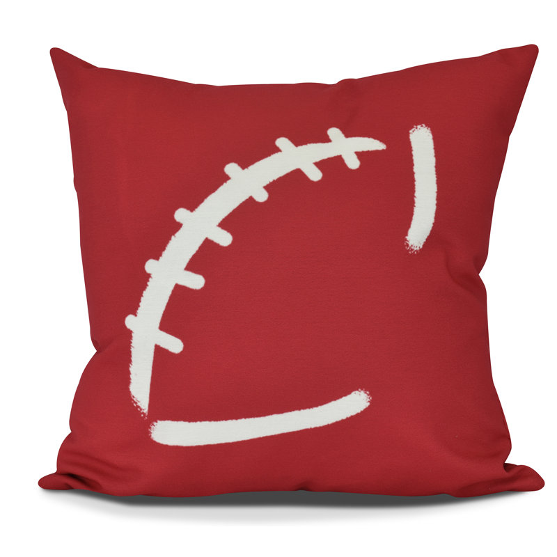Goals, Gourds, And Gatherings Reversible Throw Pillow, 18" H x 18" W, Red