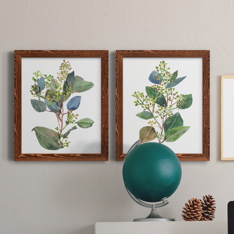 «Seeded Eucalyptus I», ensemble de 2 reproductions d'art sur toile, Brun, H 20 po x l 34 po x P 1,5 po
