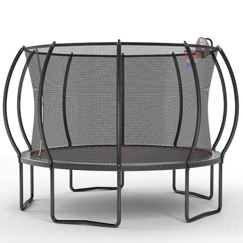 12FT Trampoline Pumpkin- Black Red